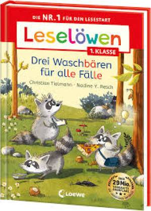 Leselöwen 1 Klasse Dreı Waschbaren Für Alle Falle'ın resmi